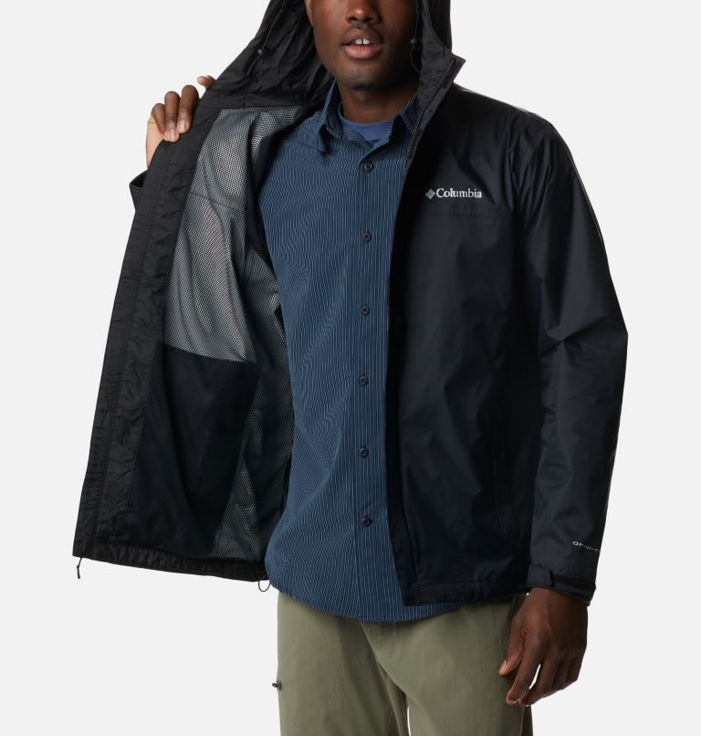 Men's Columbia Watertight II Rain Jackets Black | CA-N1C80