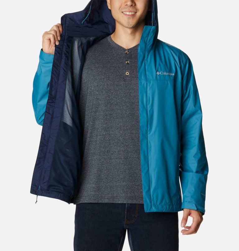 Men's Columbia Watertight II Rain Jackets Turquoise | CA-P1063