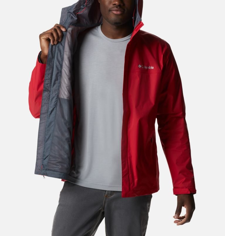 Men's Columbia Watertight II Rain Jackets Red | CA-PL358