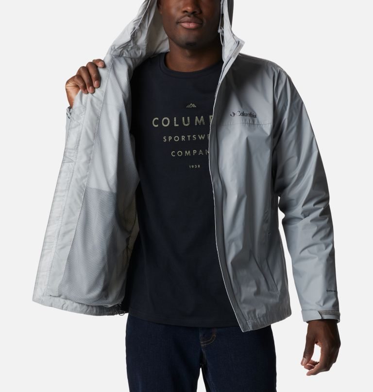 Men's Columbia Watertight II Rain Jackets Light Grey | CA-Q0154