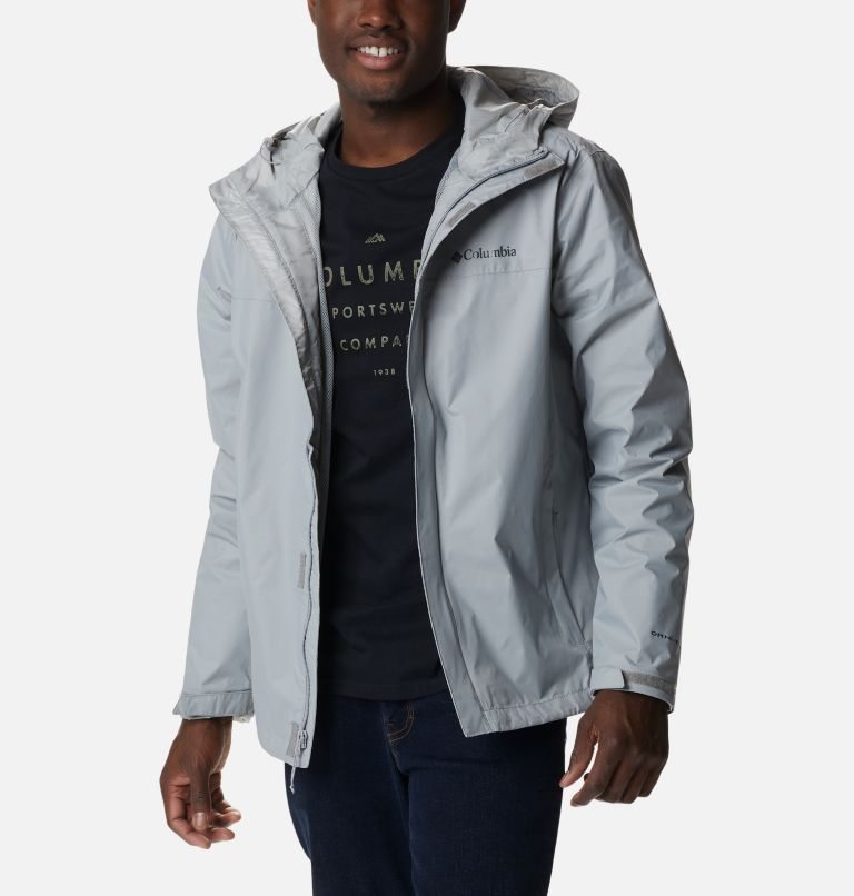 Men's Columbia Watertight II Rain Jackets Light Grey | CA-Q0154