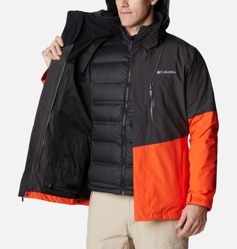 Men's Columbia Wild Card Interchange Jackets Black / Orange | CA-YA436