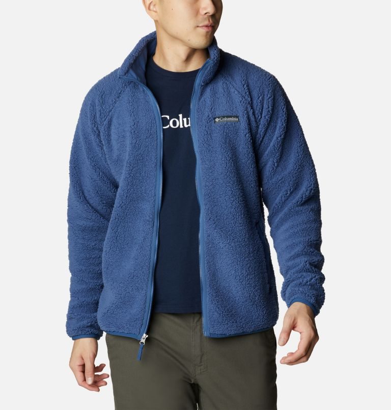 Men's Columbia Winter Warmth Heavyweight Fleece Jackets Navy | CA-IC0LA