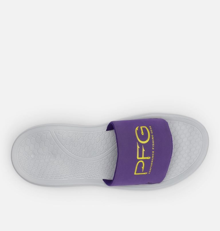 Men's Columbia Yachtrocker PFG Slides Purple / Grey | CA-U5L68