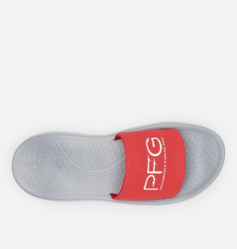 Men's Columbia Yachtrocker PFG Slides Red / Grey | CA-F0CL6