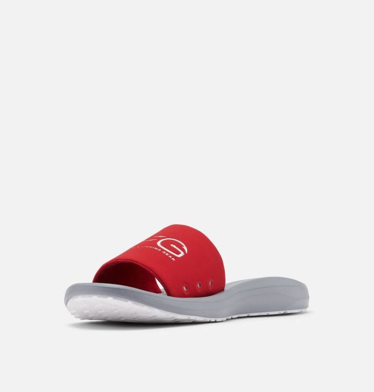 Men's Columbia Yachtrocker PFG Slides Red / Grey | CA-F0CL6