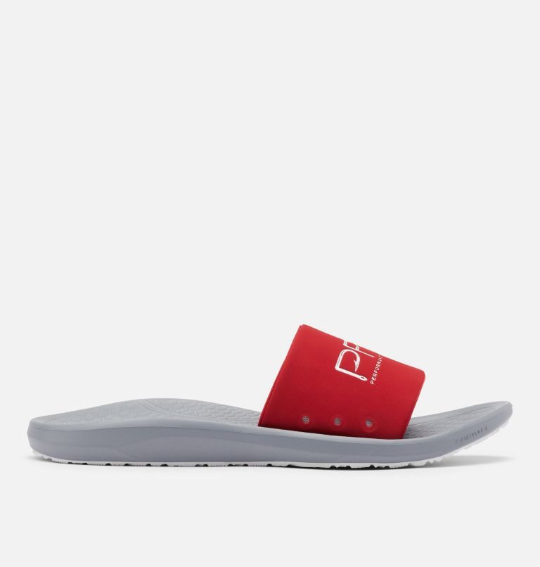 Men\'s Columbia Yachtrocker PFG Slides Red / Grey | CA-F0CL6