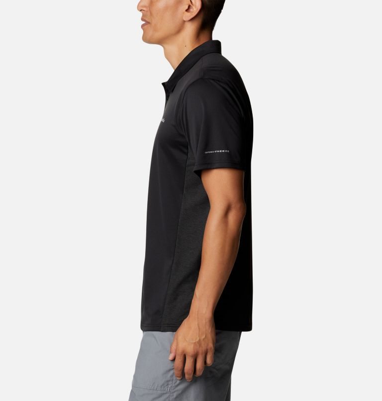 Men's Columbia Zero Ice Cirro-Cool Polo Shirts Black | CA-ICA3L