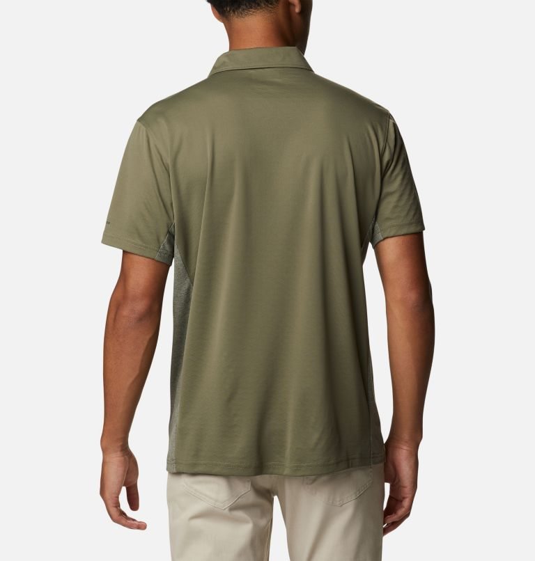 Men's Columbia Zero Ice Cirro-Cool Polo Shirts Olive | CA-T5L30