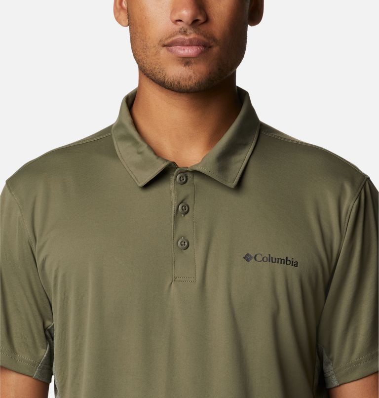 Men's Columbia Zero Ice Cirro-Cool Polo Shirts Olive | CA-T5L30