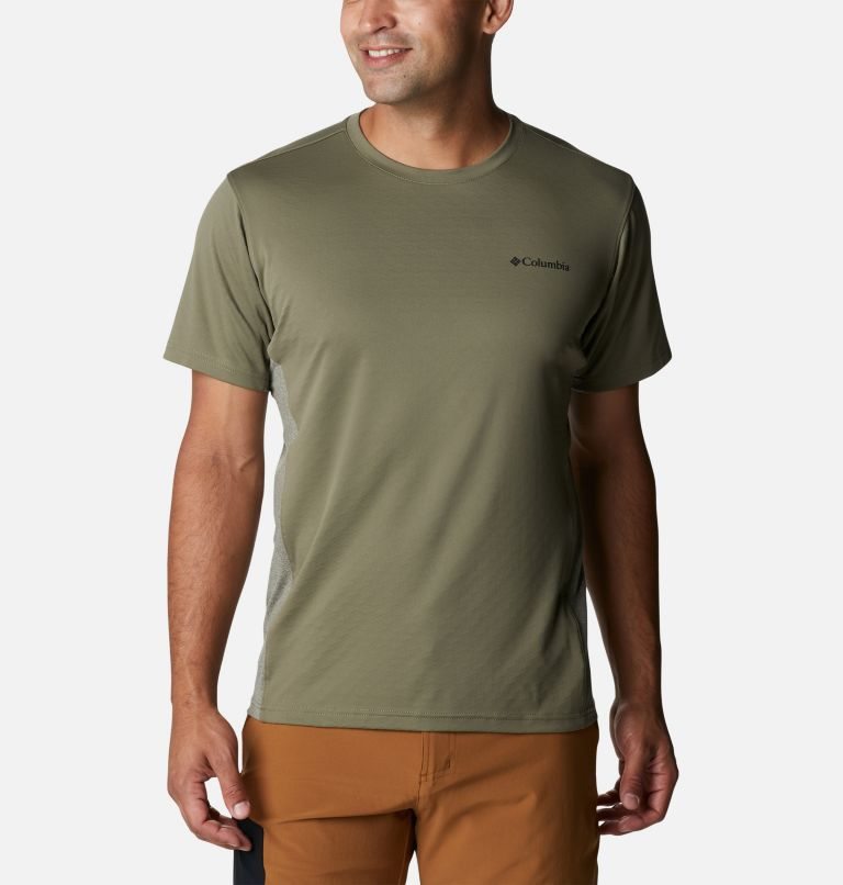 Men\'s Columbia Zero Ice Cirro-Cool Short Sleeve T Shirts Olive | CA-Q1C6A