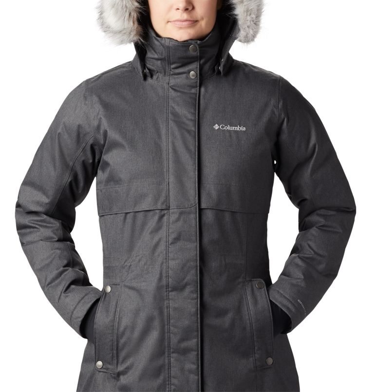 Women's Columbia Apres Arson II Long Down Jackets Black | CA-J5L40