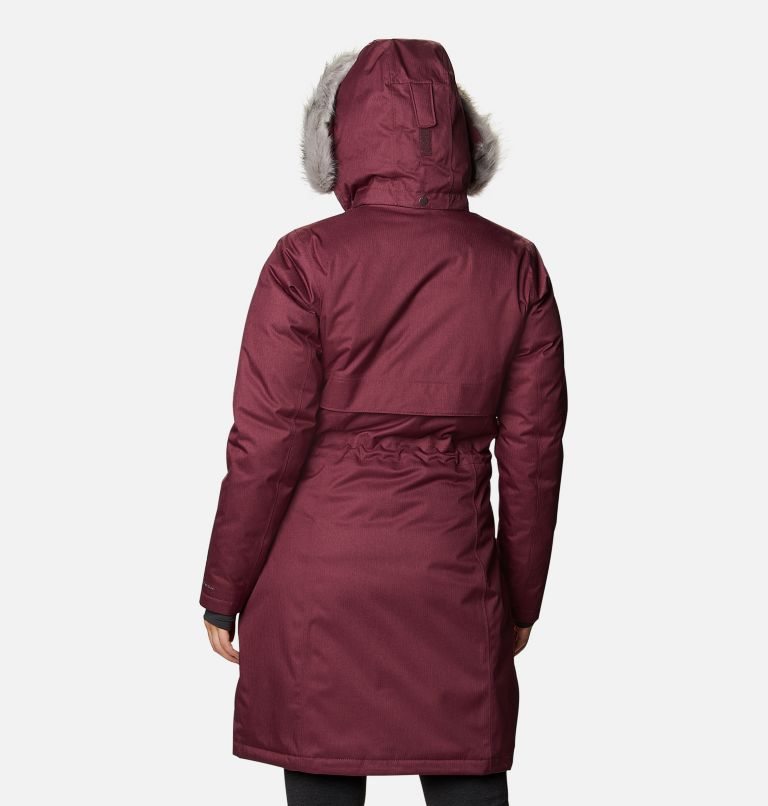 Women's Columbia Apres Arson II Long Down Jackets Maroon | CA-P3804