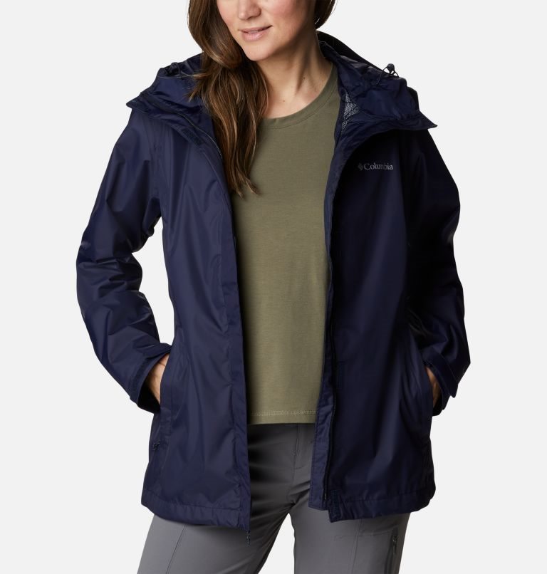 Women's Columbia Arcadia II Rain Jackets Navy | CA-J5041