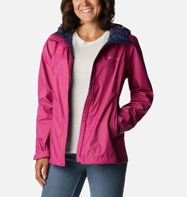 Women's Columbia Arcadia II Rain Jackets Fuchsia | CA-KA3L6