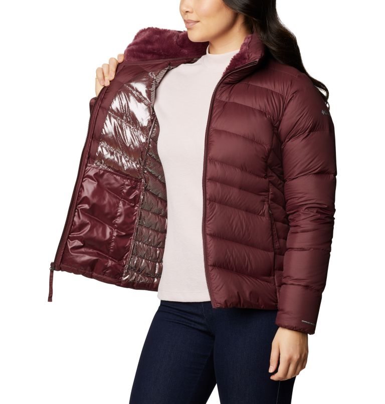 Women's Columbia Autumn Park Down Jackets Burgundy | CA-Q5L16