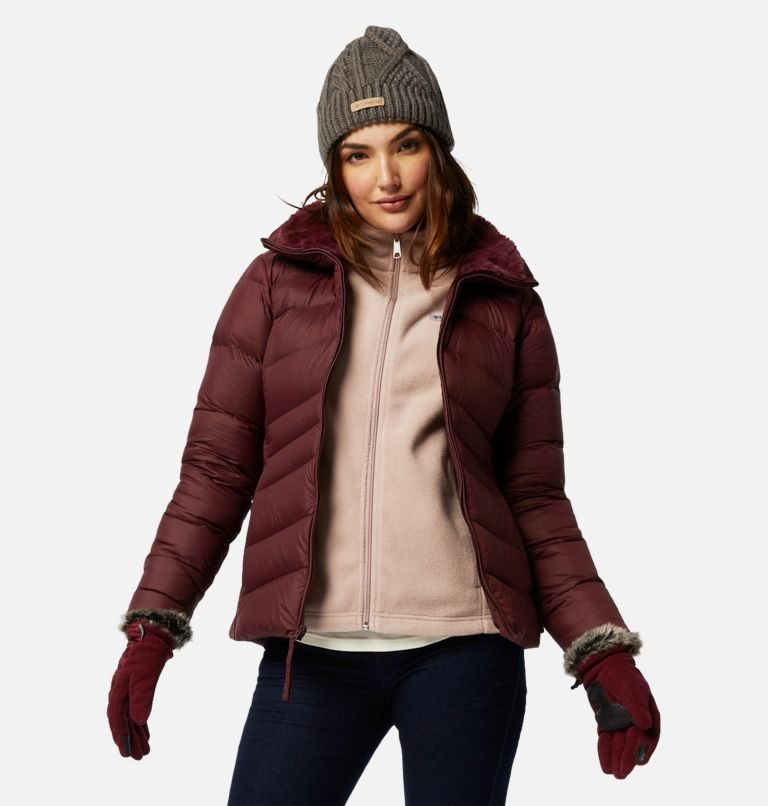 Women's Columbia Autumn Park Down Jackets Burgundy | CA-Q5L16