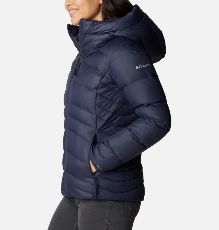 Women's Columbia Autumn Park Hooded Down Jackets Navy | CA-QC31L