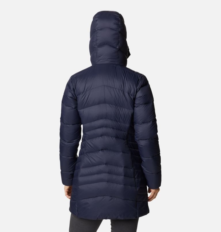 Women's Columbia Autumn Park Hooded Mid Down Jackets Navy | CA-E6843