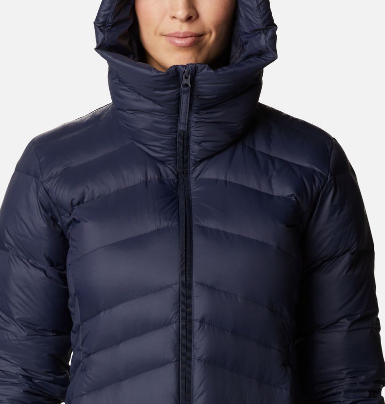 Women's Columbia Autumn Park Hooded Mid Down Jackets Navy | CA-E6843