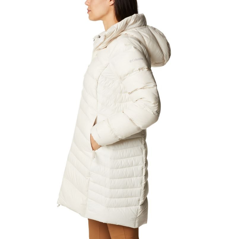 Women's Columbia Autumn Park Hooded Mid Down Jackets Cream | CA-Y6A3L