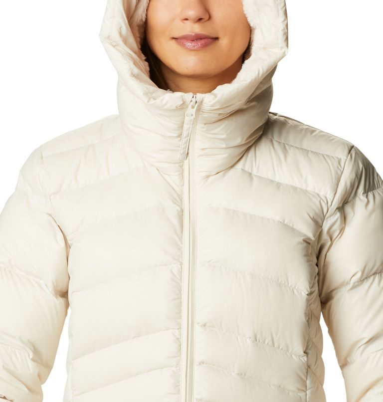 Women's Columbia Autumn Park Hooded Mid Down Jackets Cream | CA-Y6A3L