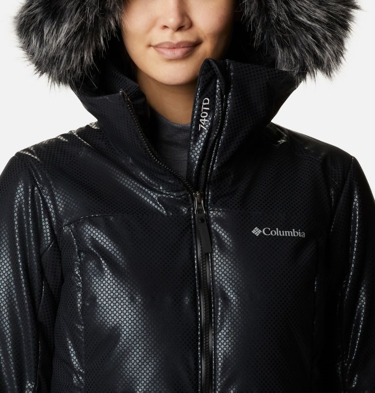 Women's Columbia Barrett Spur II Black Dot Parka Down Jackets Black | CA-N8540