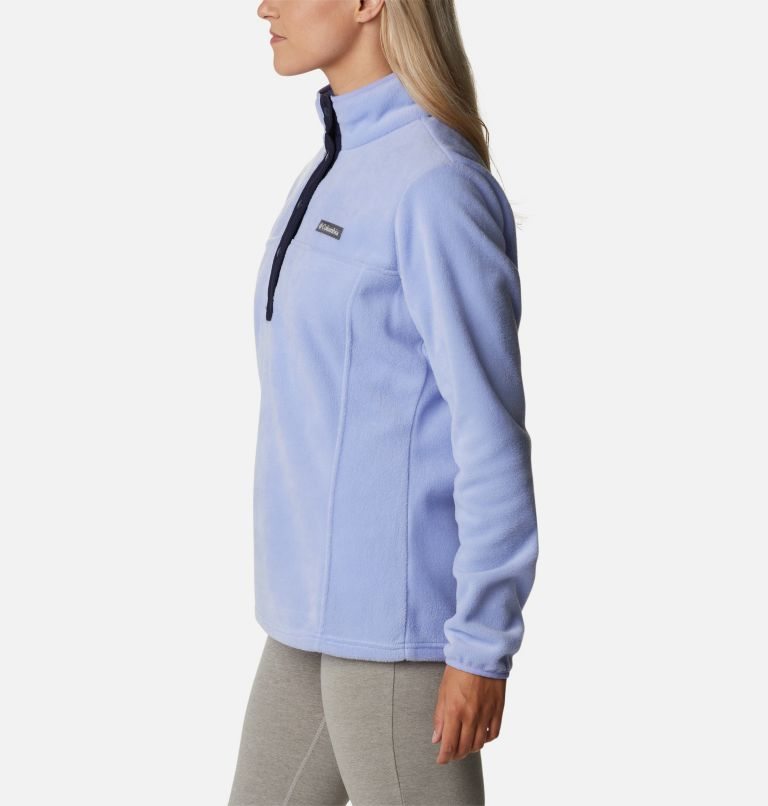 Women's Columbia Benton Springs 1/2 Snap Sweatshirts Light Blue | CA-R0C41