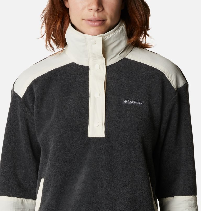 Women's Columbia Benton Springs Crop Sweatshirts Dark Grey | CA-MA48L