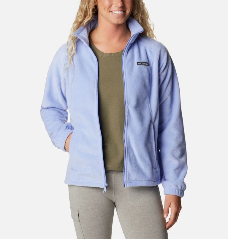 Women's Columbia Benton Springs Full Zip Fleece Jackets Light Blue | CA-A140C