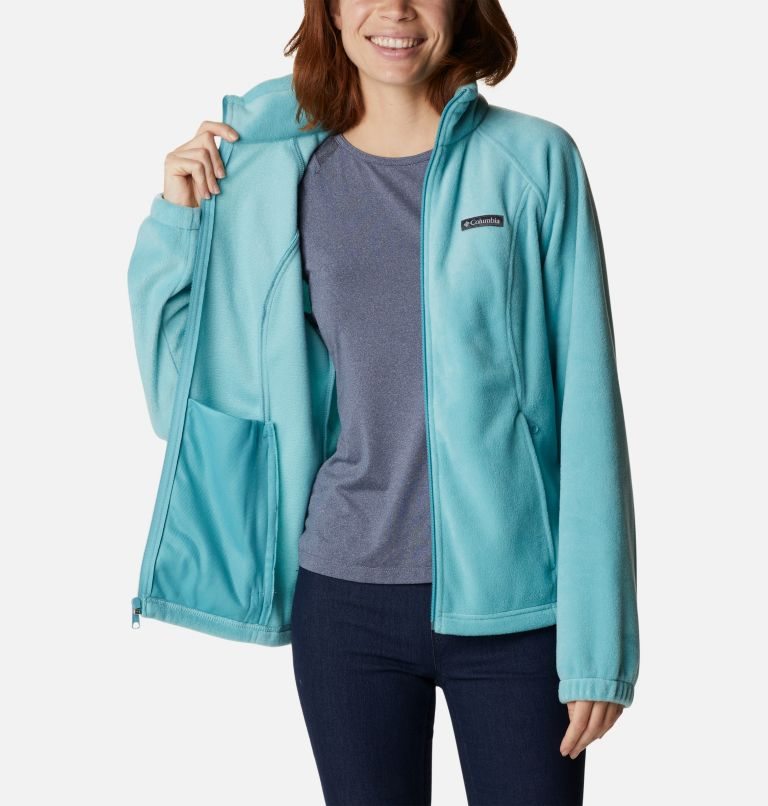 Women's Columbia Benton Springs Full Zip Fleece Jackets Turquoise | CA-FAL35