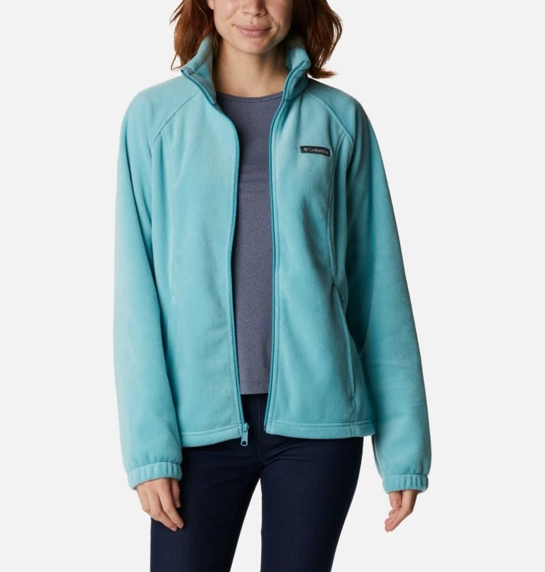 Women's Columbia Benton Springs Full Zip Fleece Jackets Turquoise | CA-FAL35