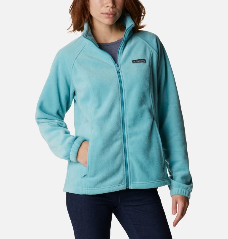 Women\'s Columbia Benton Springs Full Zip Fleece Jackets Turquoise | CA-FAL35