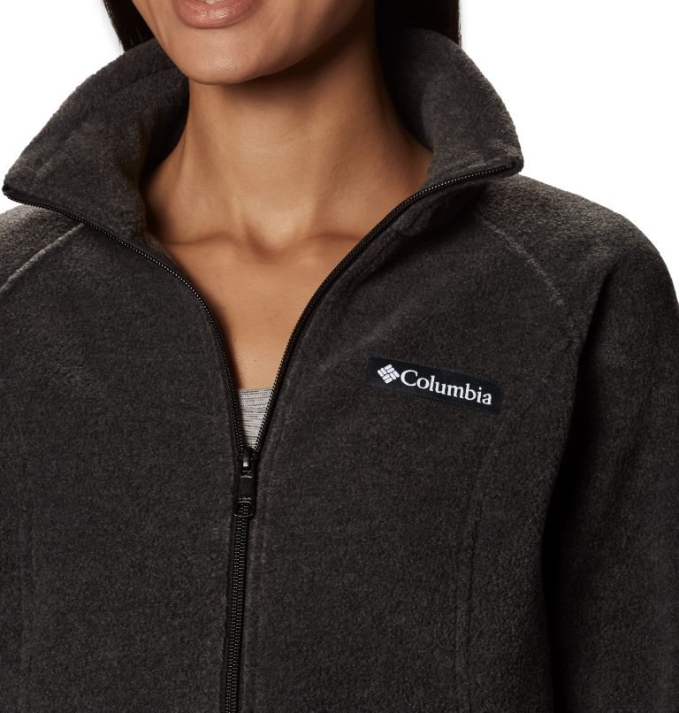 Women's Columbia Benton Springs Full Zip Fleece Jackets Black | CA-J4AC8