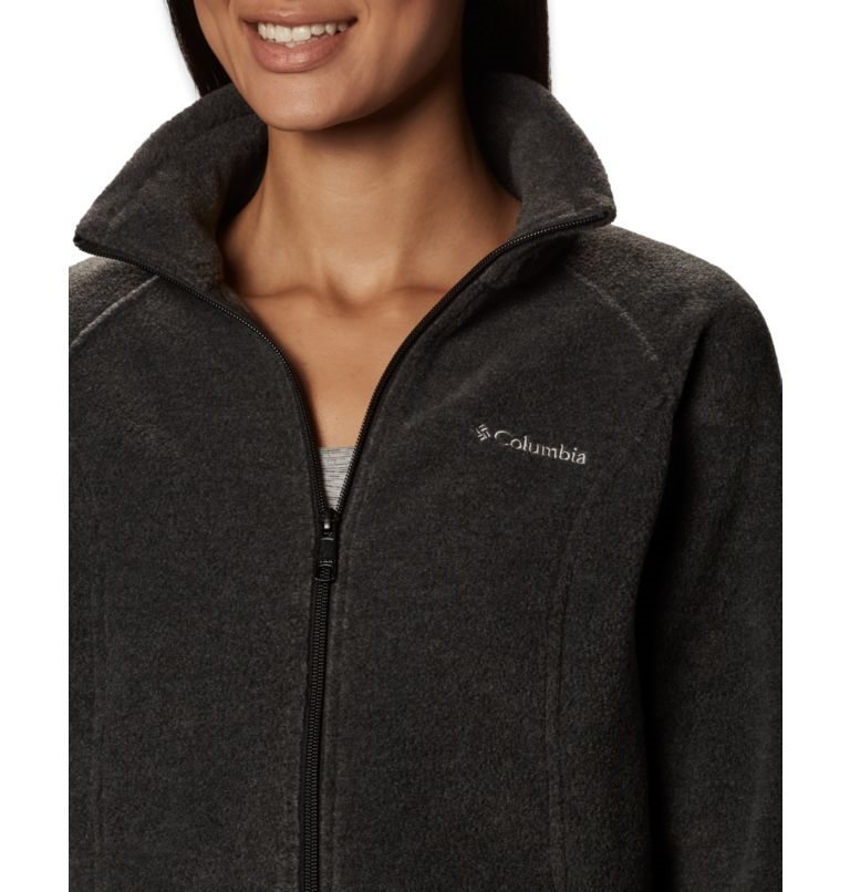 Women's Columbia Benton Springs Full Zip Fleece Jackets Black | CA-J4AC8