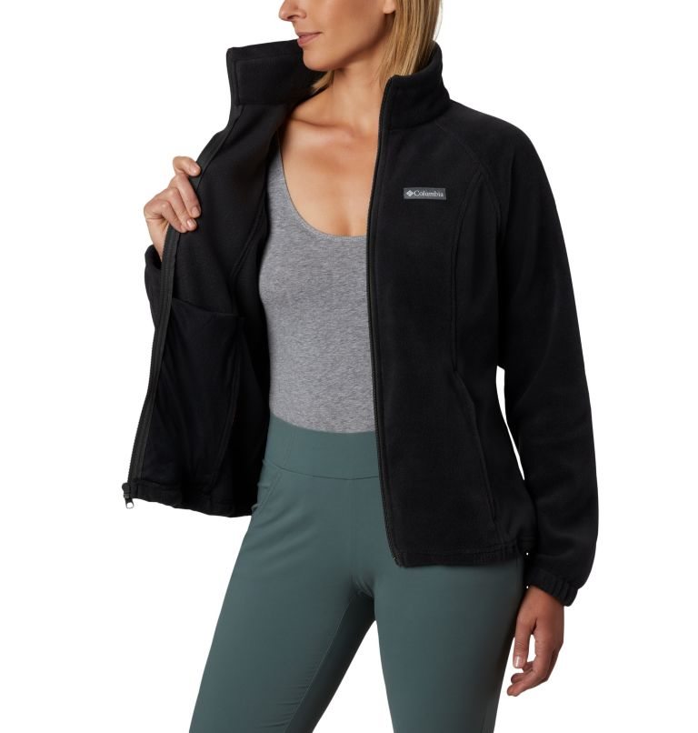 Women's Columbia Benton Springs Full Zip Fleece Jackets Black | CA-L105C