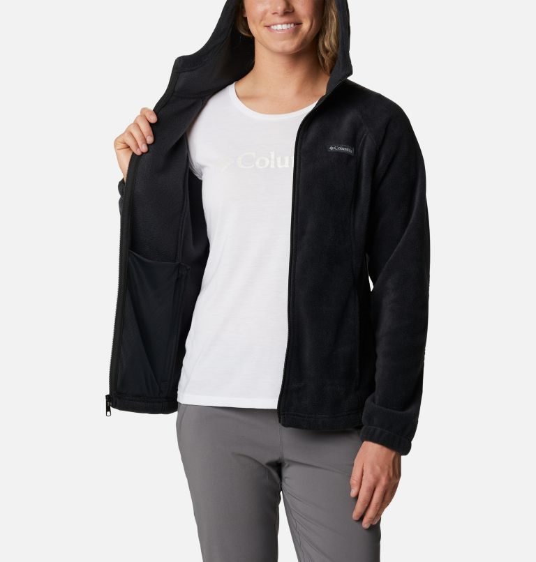 Women's Columbia Benton Springs Full Zip Fleece Jackets Black | CA-N54L0