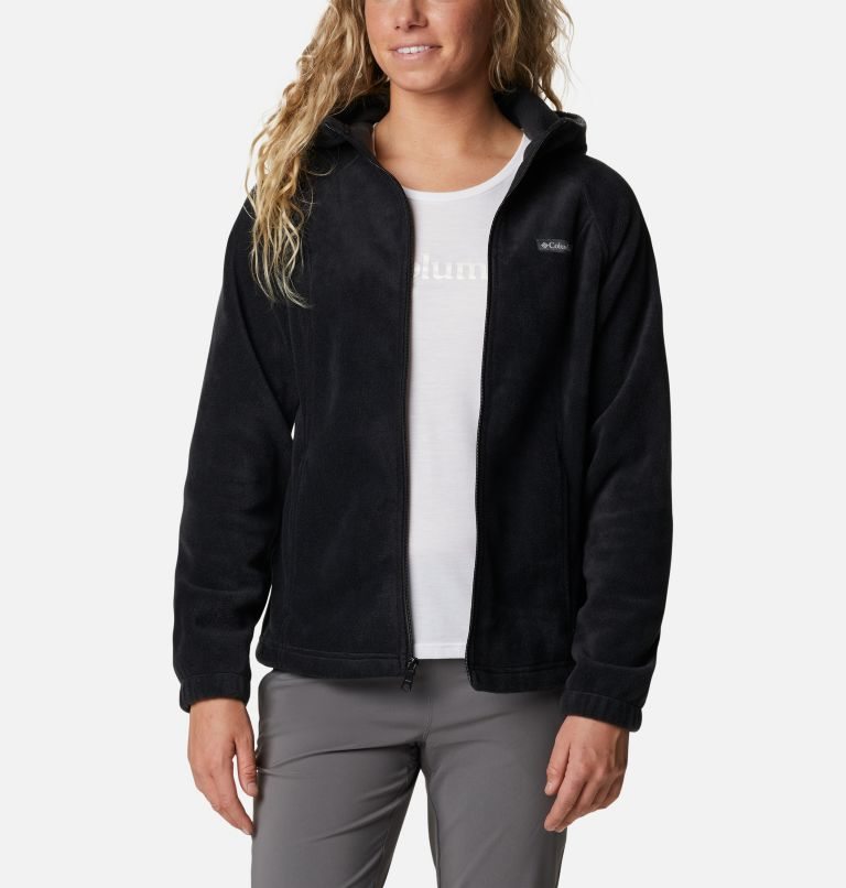 Women's Columbia Benton Springs Full Zip Fleece Jackets Black | CA-N54L0