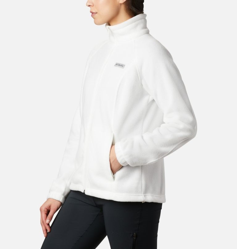 Women's Columbia Benton Springs Full Zip Fleece Jackets White | CA-O48LA