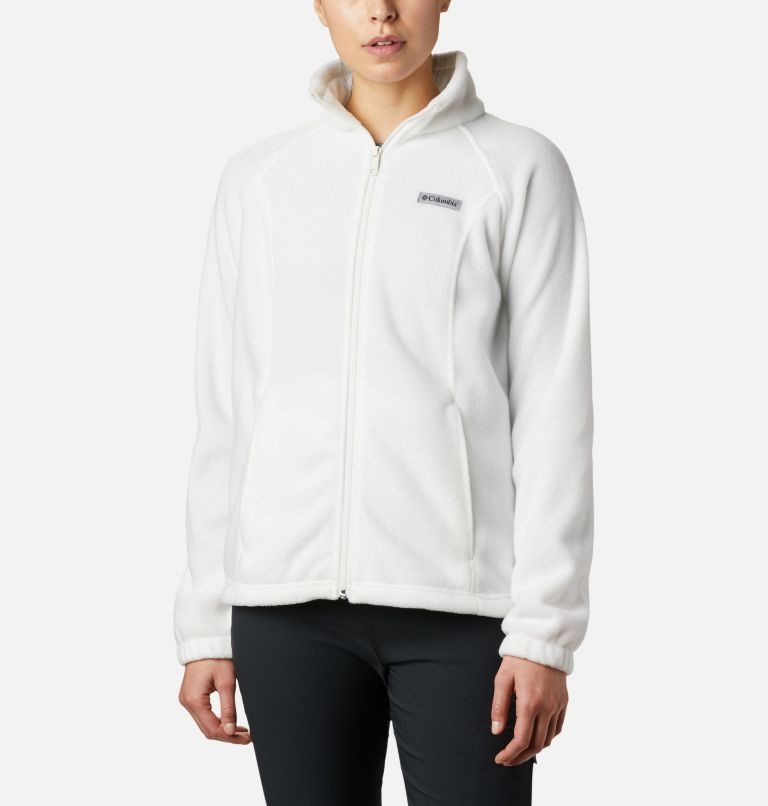 Women\'s Columbia Benton Springs Full Zip Fleece Jackets White | CA-O48LA