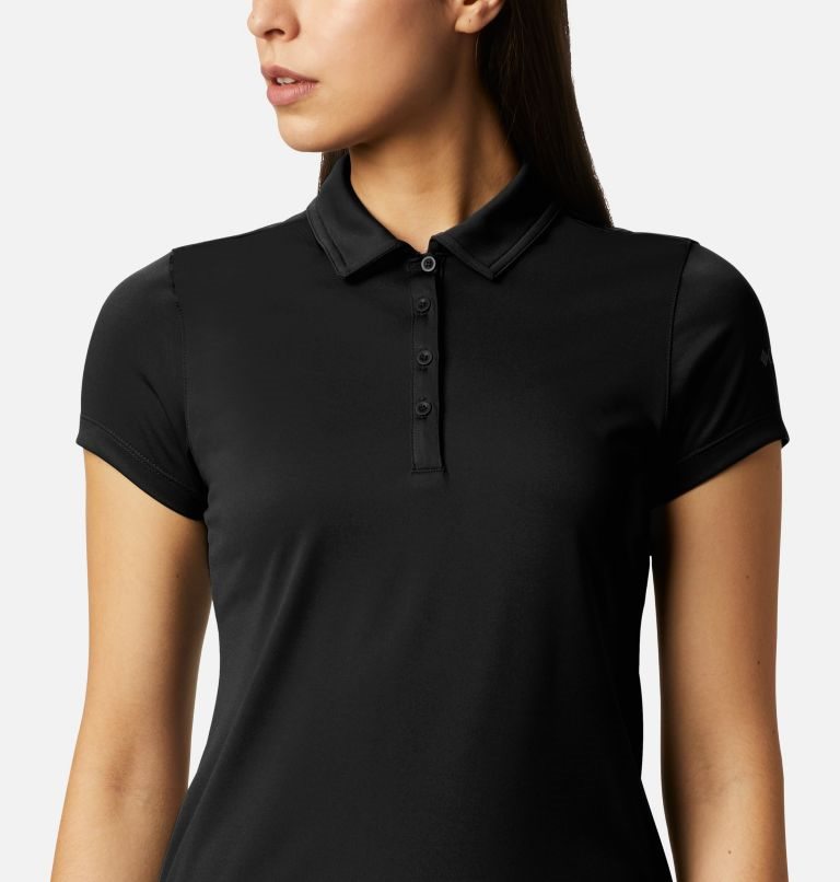 Women's Columbia Birdie Golf Polo Shirts Black | CA-G536C