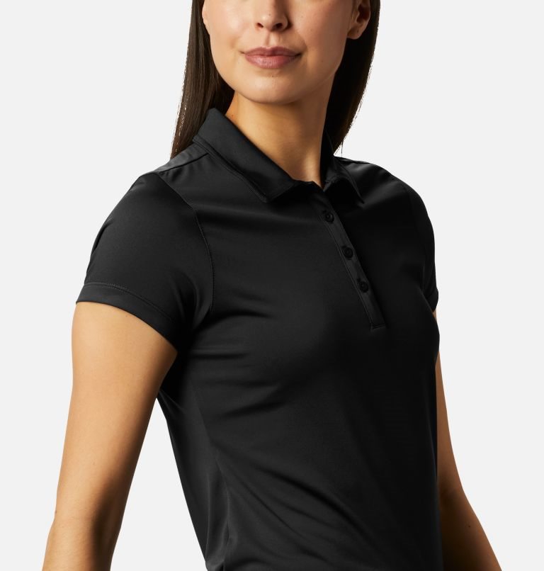 Women's Columbia Birdie Golf Polo Shirts Black | CA-G536C