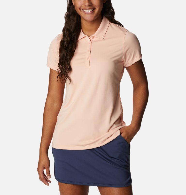 Women\'s Columbia Birdie Golf Polo Shirts Coral | CA-NL360