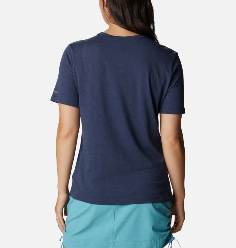 Women's Columbia Bluebird Day Relaxed Crew Neck T Shirts Navy | CA-BC540