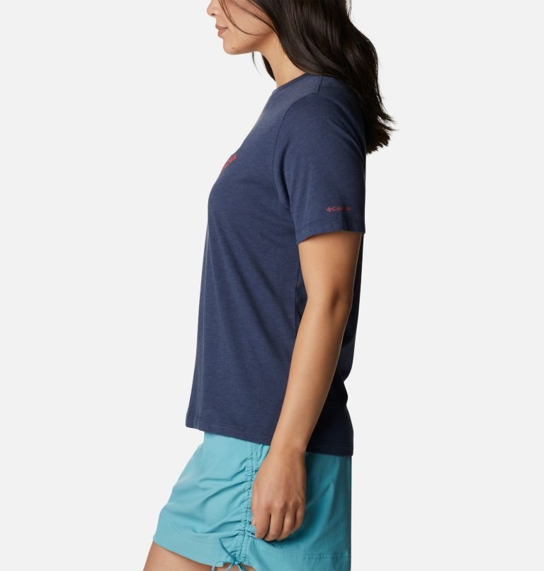 Women's Columbia Bluebird Day Relaxed Crew Neck T Shirts Navy | CA-BC540