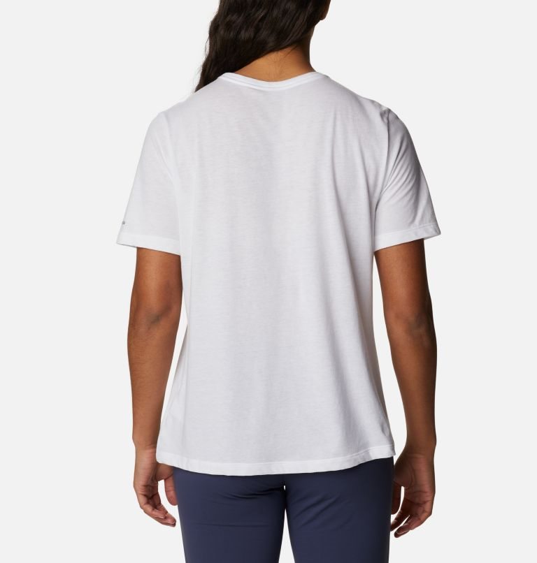 Women's Columbia Bluebird Day Relaxed Crew Neck T Shirts White | CA-P04AL