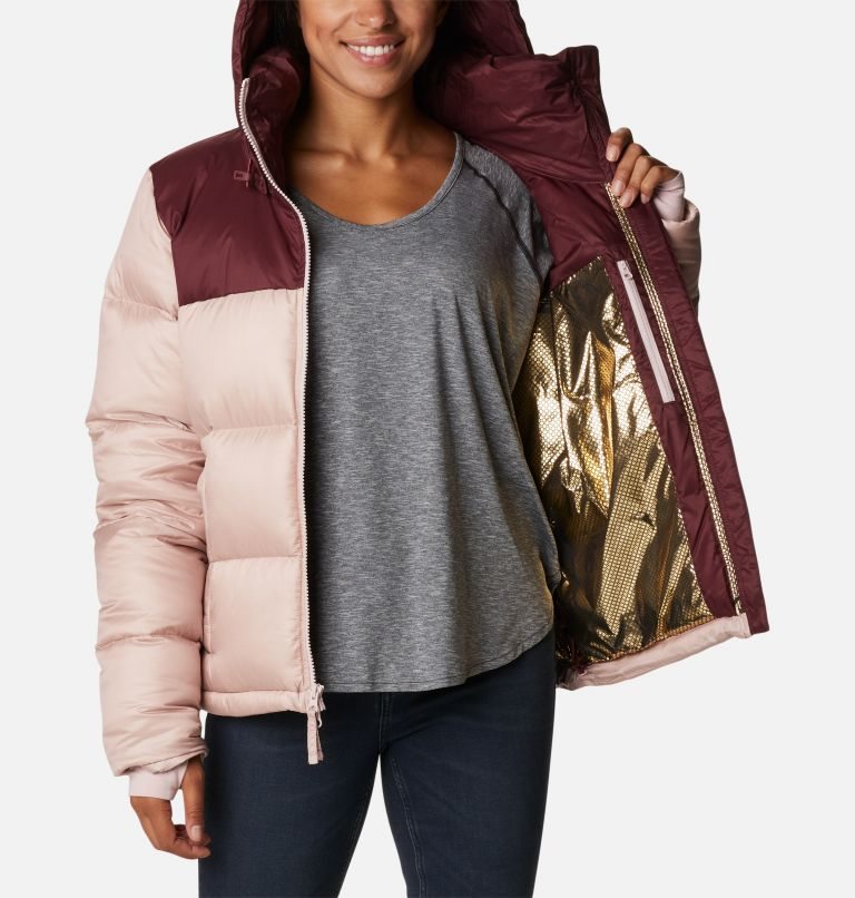 Women's Columbia Bulo Point Omni-Heat Infinity Down Jackets Pink / Burgundy | CA-E6154