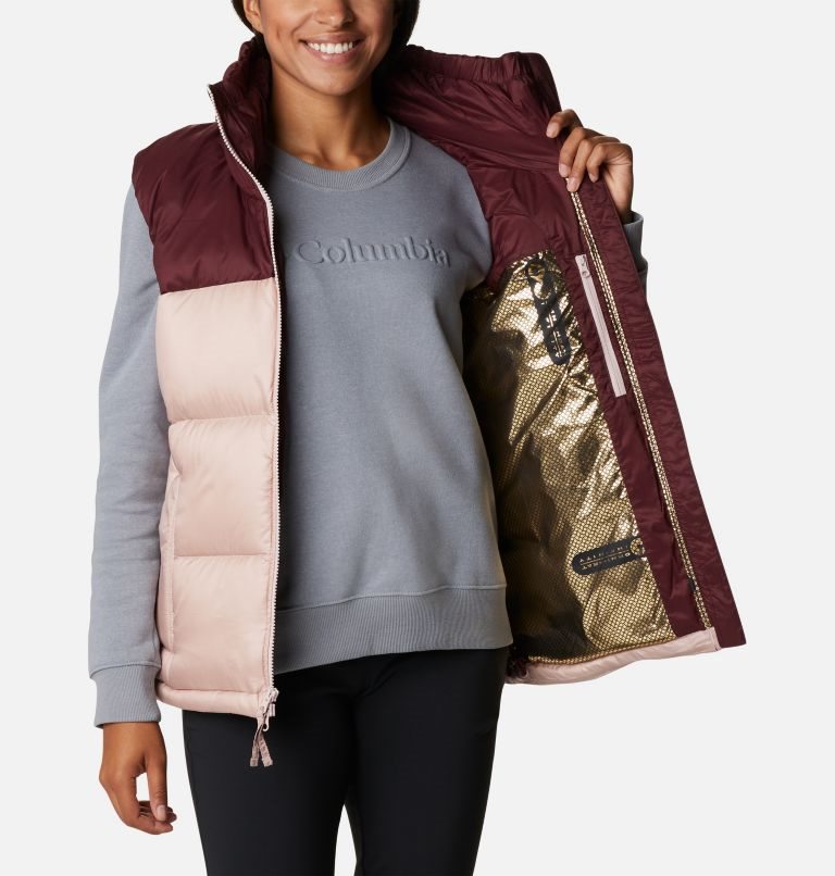 Women's Columbia Bulo Point Omni-Heat Infinity Down Vest Pink / Burgundy | CA-O105A