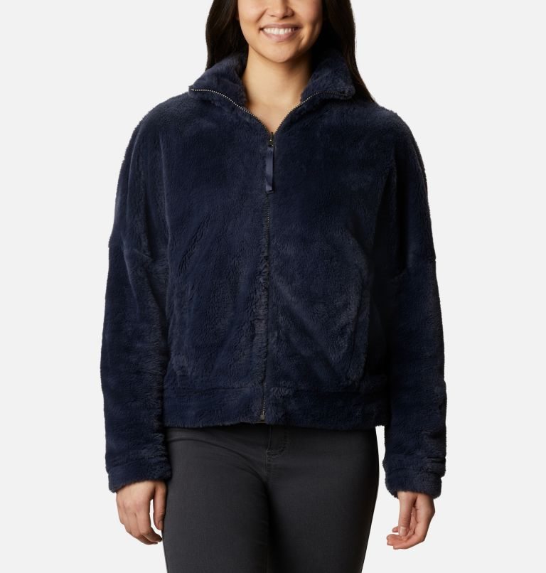 Women\'s Columbia Bundle Up Full Zip Fleece Jackets Navy | CA-YA4C5