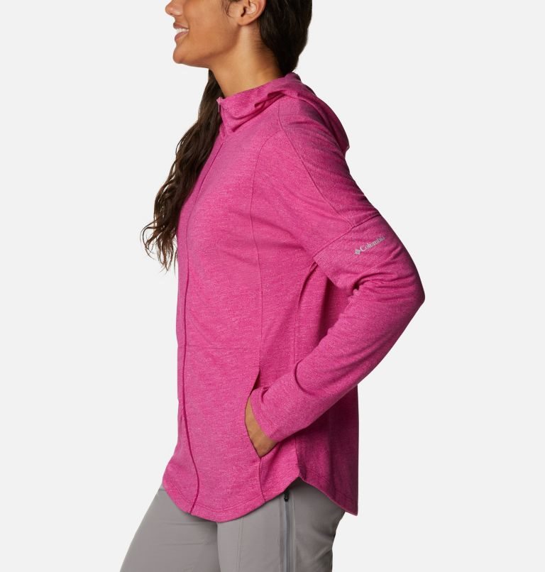 Women's Columbia Cades Cove Full Zip Hoodie Fuchsia | CA-PL351